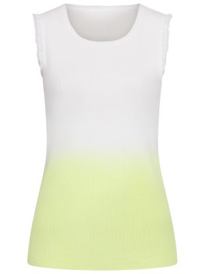 Top mit Rüschen dip dye lime
