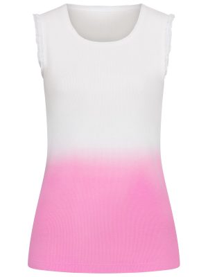 Top mit Rüschen dip dye pink