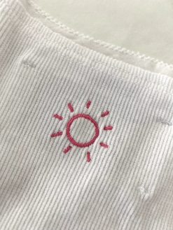 Top mit Rüschen dip dye pink Sonne