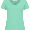 T-Shirt mit V-Ausschnitt grün