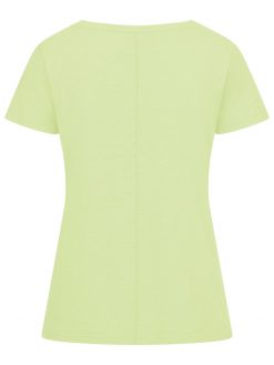 T-Shirt mit V-Ausschnitt lime Rückansicht