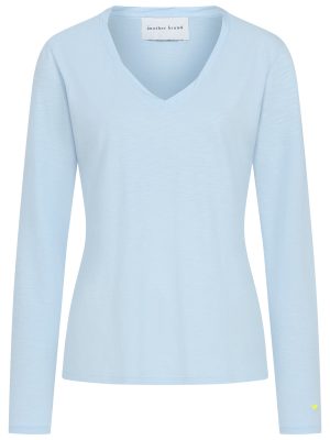 Longsleeve mit V-Ausschnitt in hellblau