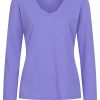Longsleeve mit V-Ausschnitt in lila