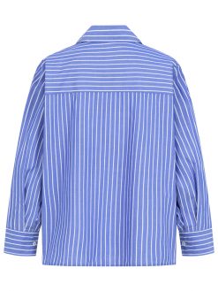 Bluse mit babyblauen Streifen Rückansicht