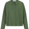 Bluse aus Feincord gruen Vorderansicht