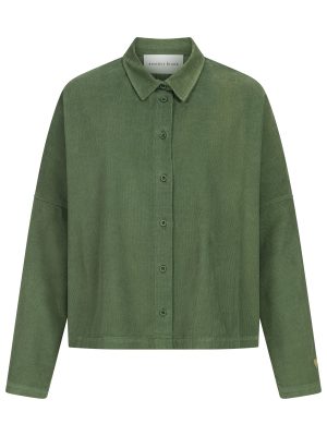 Bluse aus Feincord gruen Vorderansicht