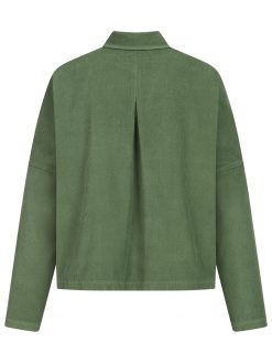 Bluse aus Feincord gruen Rückansicht