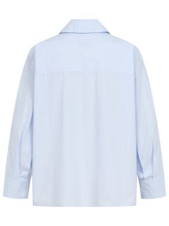 Bluse mit hellblauen Streifen Rückansicht