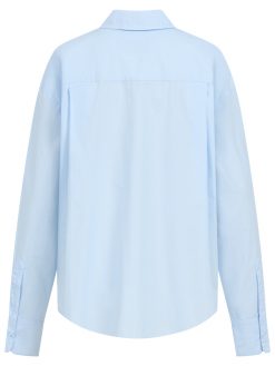 Popeline Bluse why hellblau Rückansicht