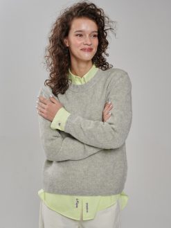 Popeline Bluse why? lime am Model