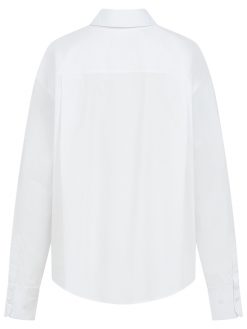 Popeline Bluse why? weiß Rückansicht