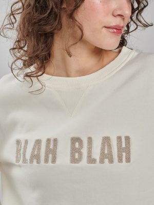 Blah Blah Sweatshirt Glitzer Stickerei