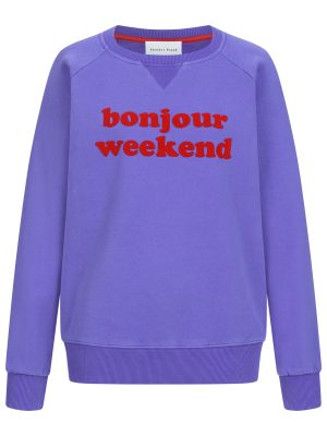 Bonjour weekend Sweatshirt in purple lila