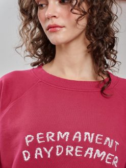 Sweatshirt Daydreamer in bordeaux - Stickerei