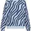 Zweatshirt mit Zebraprint blau