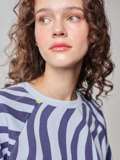 Sweatshirt mit Zebraprint blau mit Herzdetail