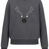 X-mas Sweatshirt mit Elch in grauschwarz