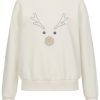 X-mas Sweatshirt mit Elch in off-white