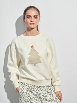 Sweatshirt mit X-mas Tree in off-white