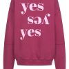 Sweatshirt mit Yes Print auf dem Rückteil in bordeaux