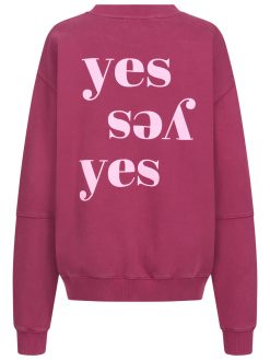 Sweatshirt mit Yes Print auf dem Rückteil in bordeaux