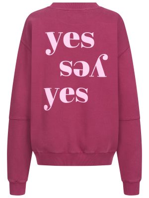 Sweatshirt mit Yes Print auf dem Rückteil in bordeaux