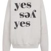 Sweatshirt mit Yes Print auf dem Rückteil in hellgrau