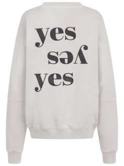 Sweatshirt mit Yes Print auf dem Rückteil in hellgrau