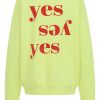 Sweater mit Yes Print auf Rückteil in lime
