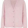 Kaschmir Basic Strickjacke rosa