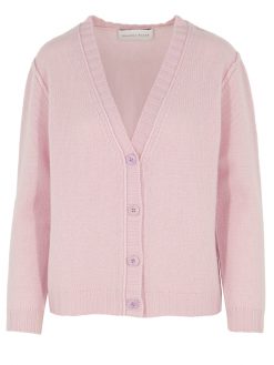 Kaschmir Basic Strickjacke rosa