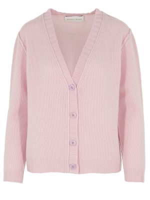 Kaschmir Basic Strickjacke rosa