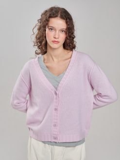 Alternative view of Kaschmir Basic Strickjacke rosa