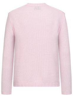 Kachmir Pullover basic in rosa Rückansicht