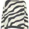Kaschmir Pullover Zebramuster grau-offwhite