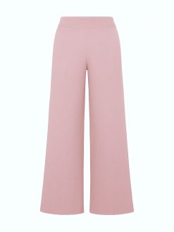 Kaschmir Hose mit lässigem Beim in rosa