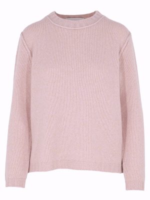 Kachmir Pullover basic mit lurex rosa