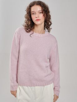Kachmir Pullover basic mit lurex rosa