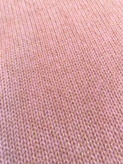 Lurex Detail Strickjacke rosa mit V-Ausschnitt