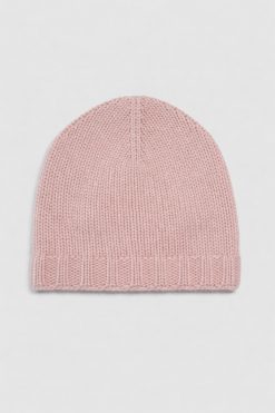 Kaschmir Mütze mit Lurex Garn in rosa