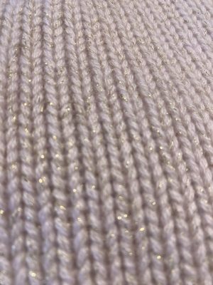 Kaschmir Mütze mit Lurex Garn in rosa