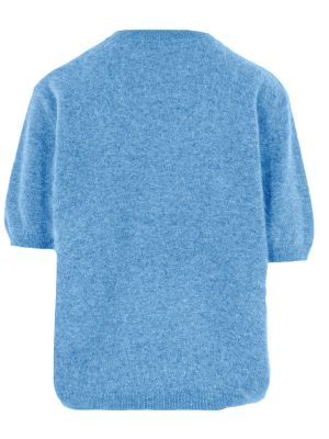 1/2-Arm Pullover türkis aus brushed Kaschmir Rückansicht