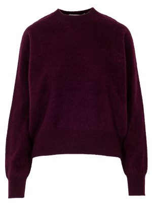 Boxy Pullover in bordeaux aus brushed Kaschmir Vorderansicht