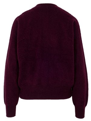 Boxy Pullover in bordeaux aus brushed Kaschmir Rückansicht