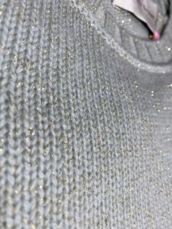 Kachmir Pullover basic lurex Detail in bleu