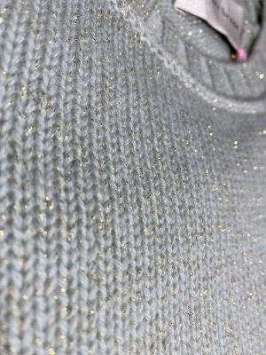 Kachmir Pullover basic lurex Detail in bleu