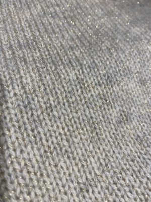 Kachmir Pullover basic lurex Detail hellgrau