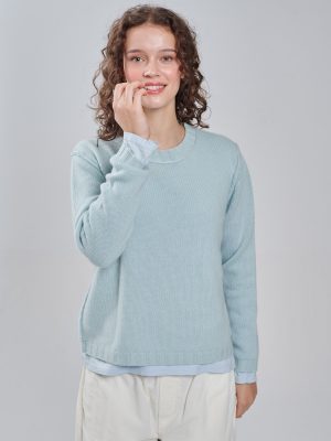 Kachmir Pullover basic in bleu