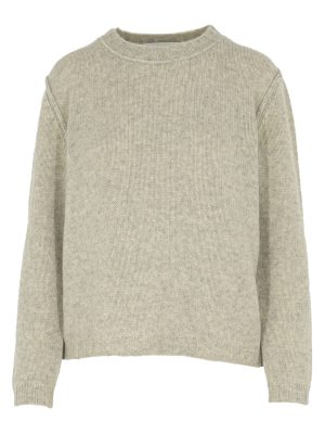 Kachmir Pullover basic mit lurex in hellgrau