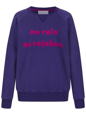 Sweatshirt no rain no rainbow in purple